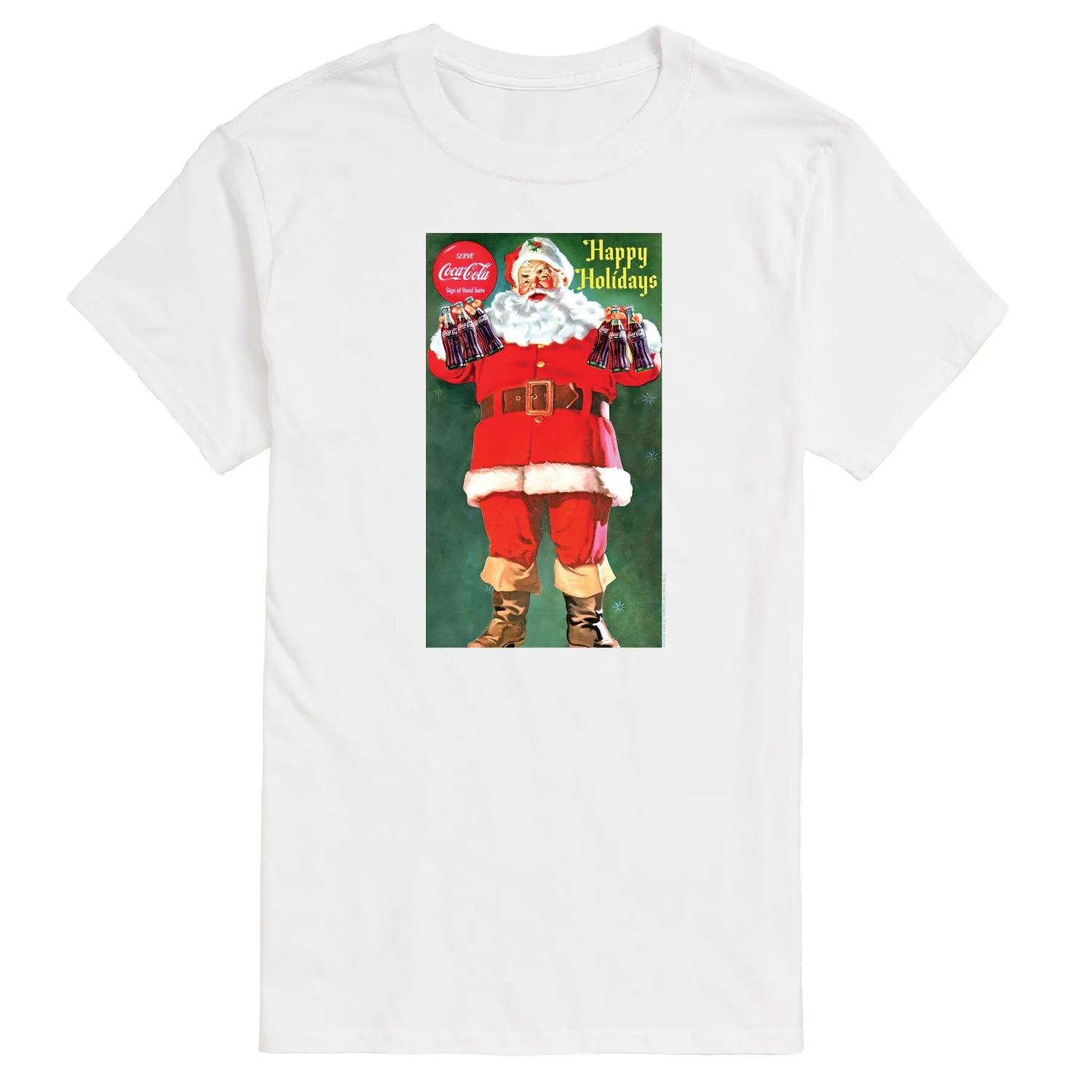 Coca-Cola - Santa with Coke Bottles - Men's Short Sleeve Graphic T-shirt sold by Zulily product image thumbnail 5