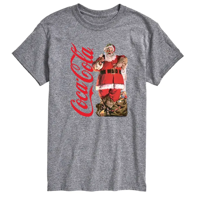 Coca-Cola - Vintage Santa with Presents - Men's Short Sleeve Graphic T-shirt made by Coca-Cola
