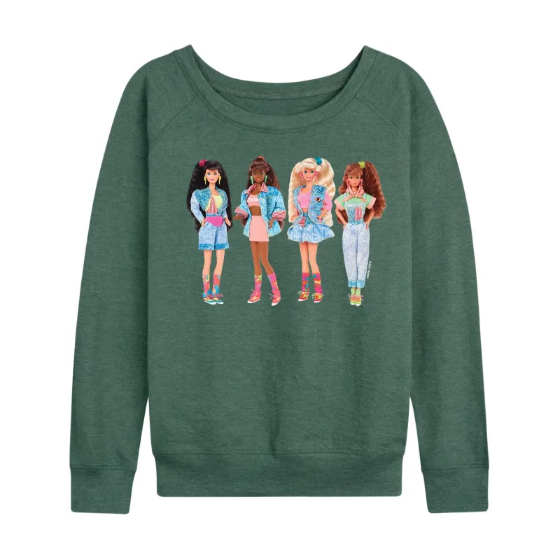 Barbie - Retro Barbies - Women's Lightweight French Terry Long Sleeve Shirt sold by Zulily