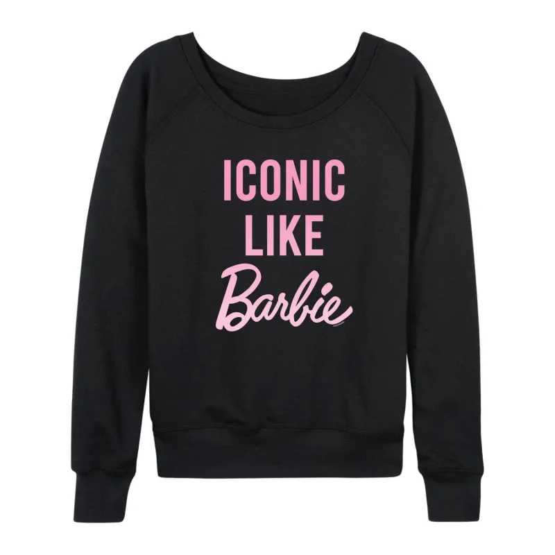 Barbie - Iconic Like Barbie - Women's Lightweight French Terry Long Sleeve Shirt sold by Zulily