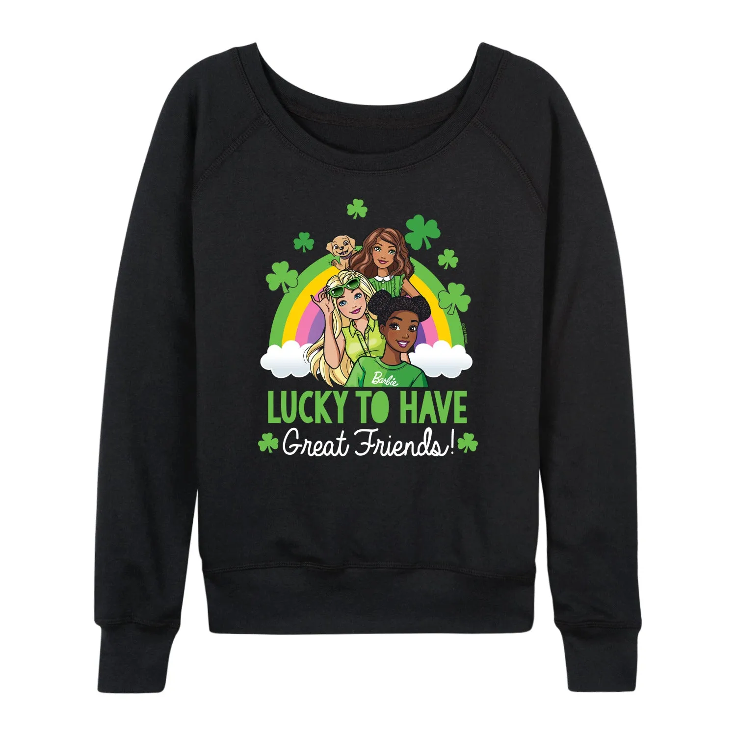 Barbie - Lucky To Have Great Friends - Women's Lightweight French Terry Long Sleeve Shirt sold by Zulily
