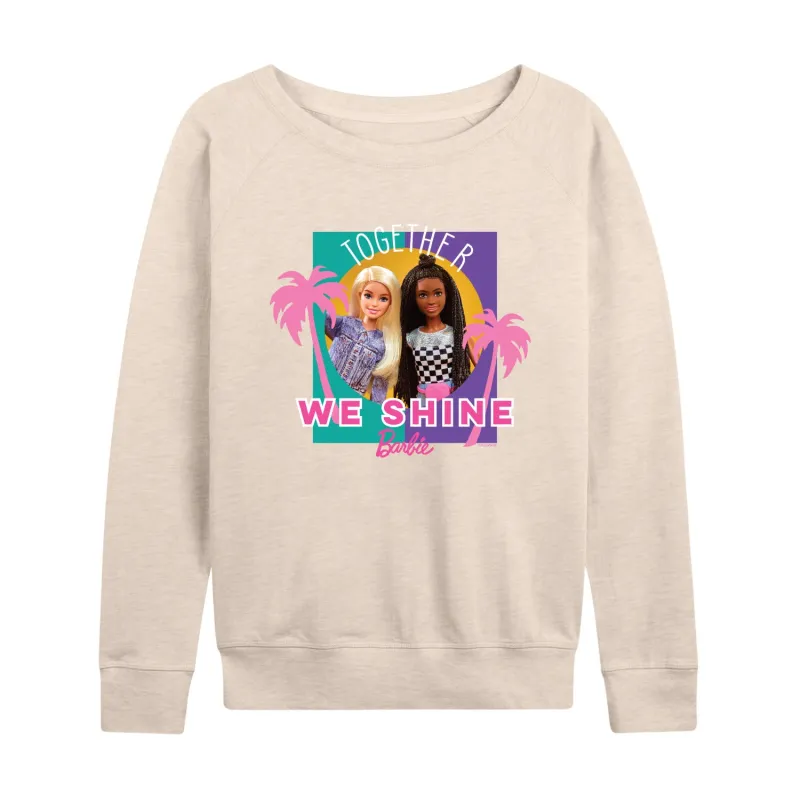 Barbie - Together We Shine - Color Block - Women's Lightweight French Terry Long Sleeve Shirt sold by Zulily