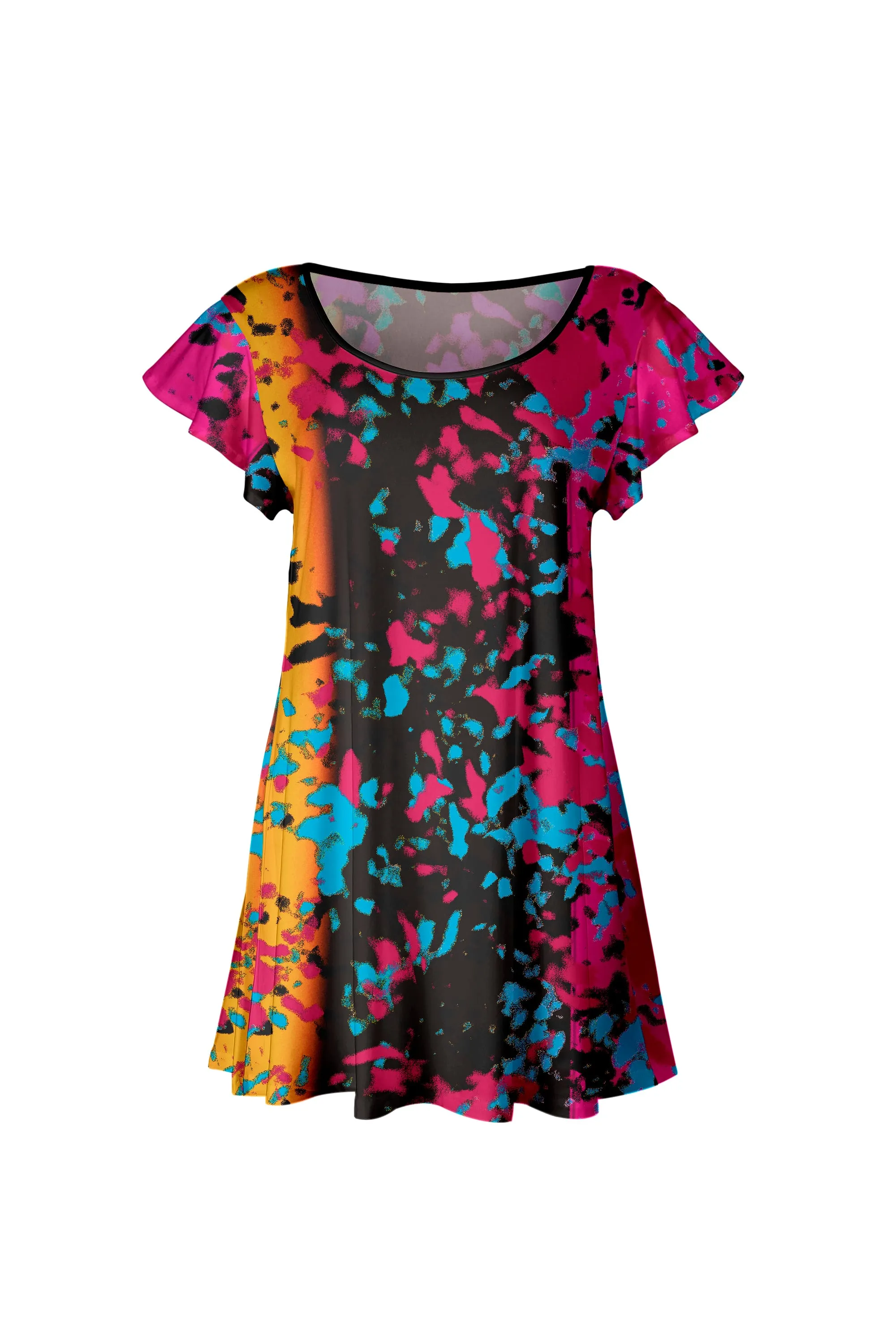 Lily by Firmiana Women’s Short Sleeve Flutter Hem Tunic Top Gray Heather Knit sold by Zulily product image thumbnail 4