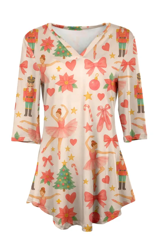 Lily by Firmiana Women’s Pink Multicolor Nutcracker Print sold by Zulily