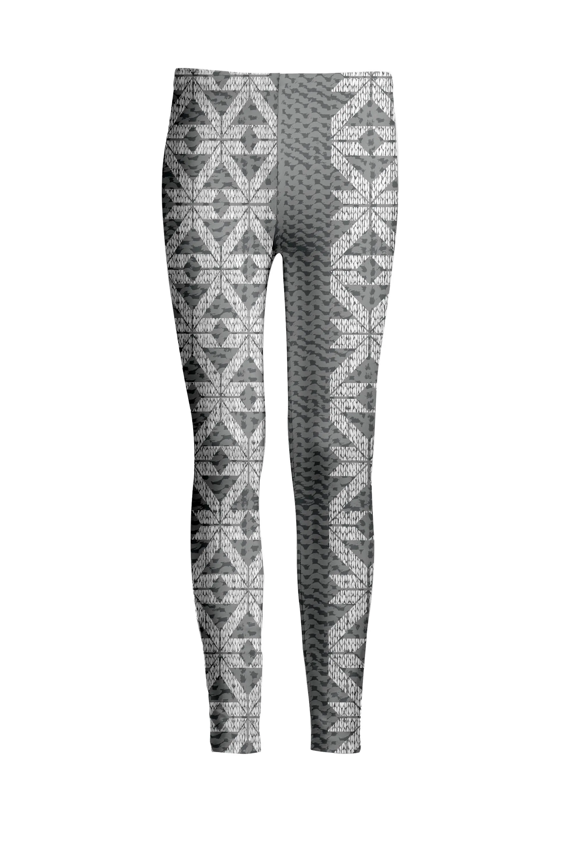 Lily by Firmiana Women's Medium Rise Printed Legging Gray & White Nordic Snowflake Print sold by Zulily