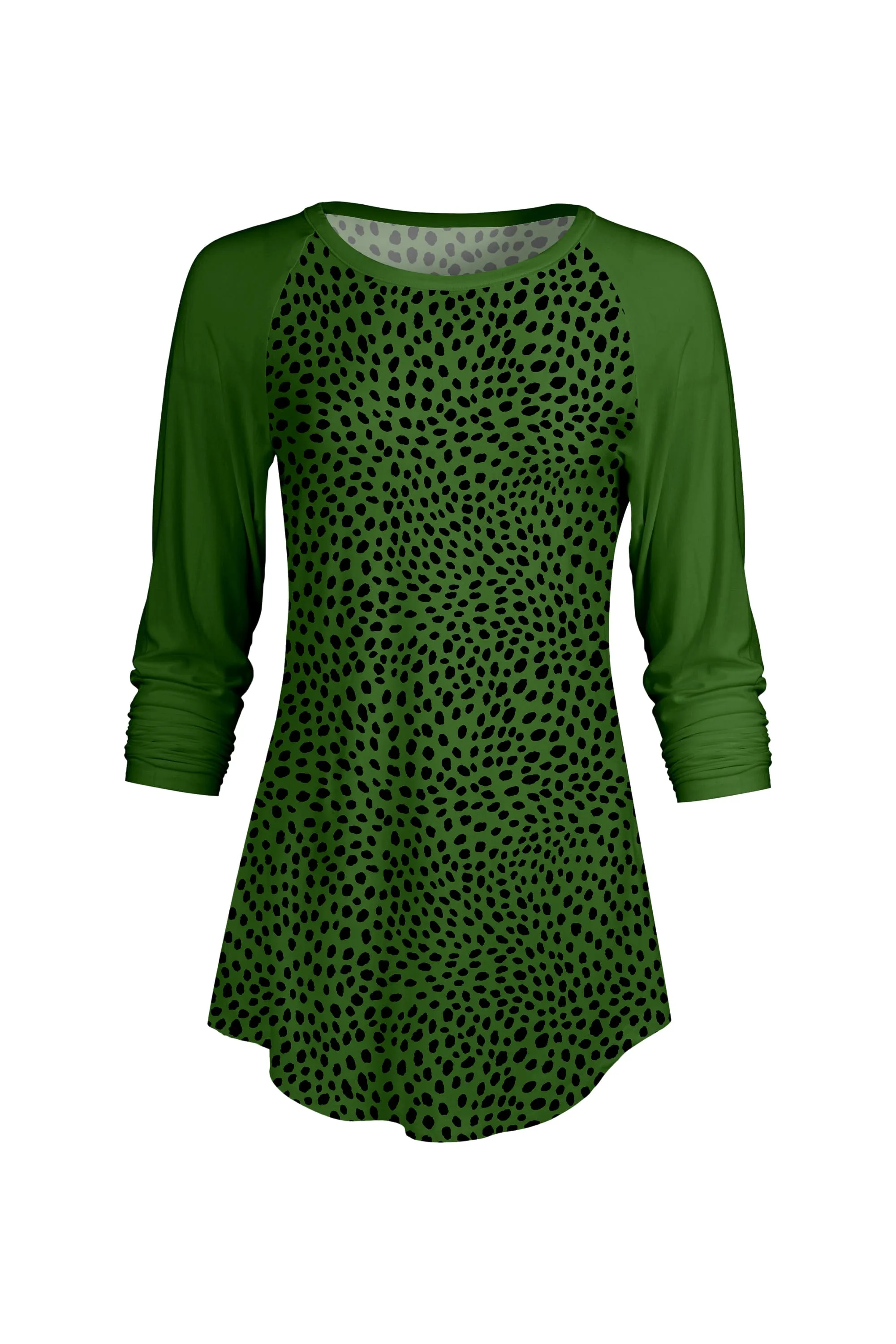 Lily by Firmiana Women’s ¾ Sleeve Scoop Neck Tunic Top Green Animal Print sold by Zulily product image thumbnail 3