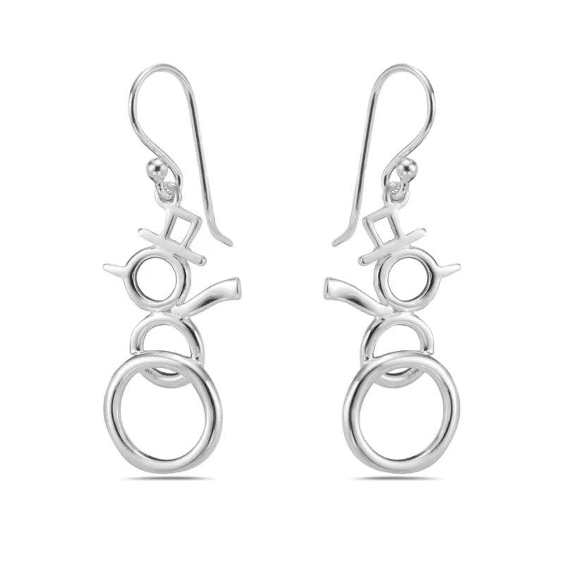Vera & Co Women Sterling Silver Dancing Snowman Earring made by Zulily