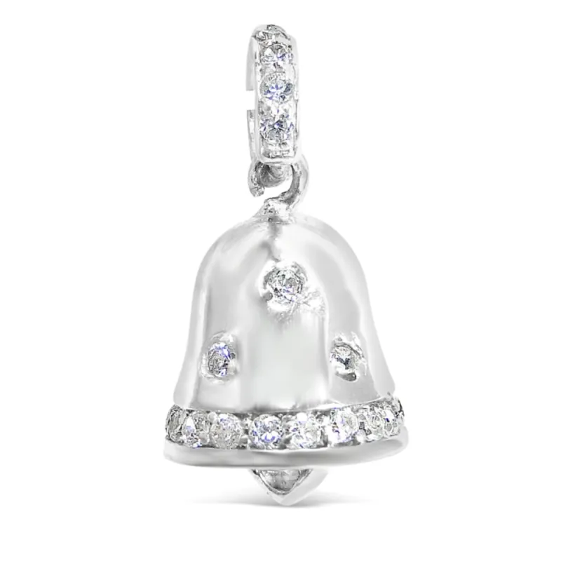 Vera & Co Women Sterling Silver Jingle bell CZ Charm Necklace 18 inches sold by Zulily