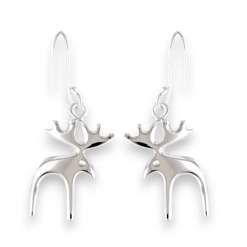 Vera & Co Women Sterling Silver Reindeer Earring made by Zulily