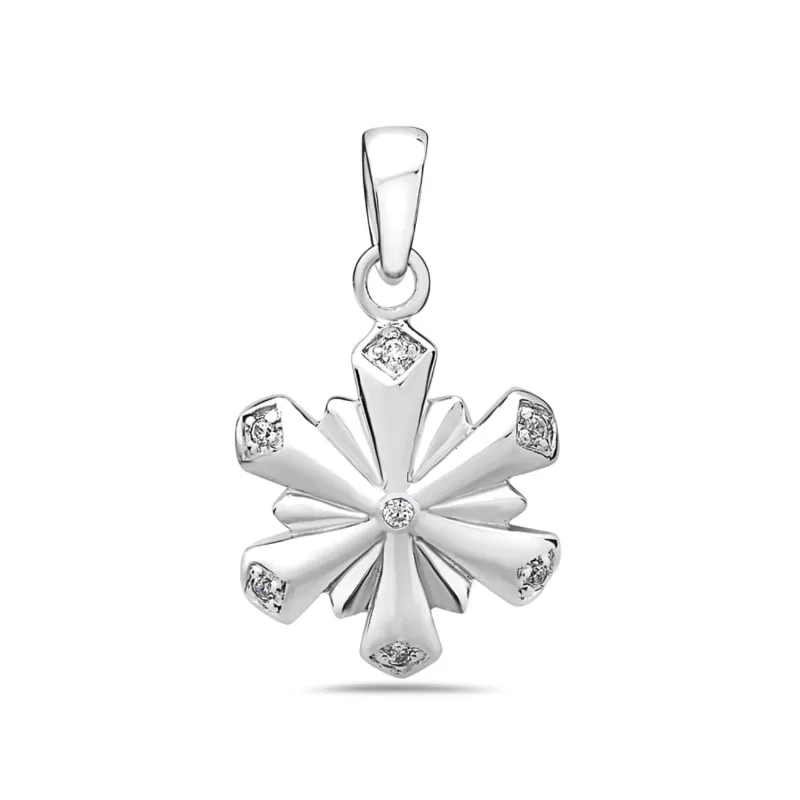 Vera & Co Women Sterling Silver CZ Snowflake Charm Necklace 18 inches sold by Zulily