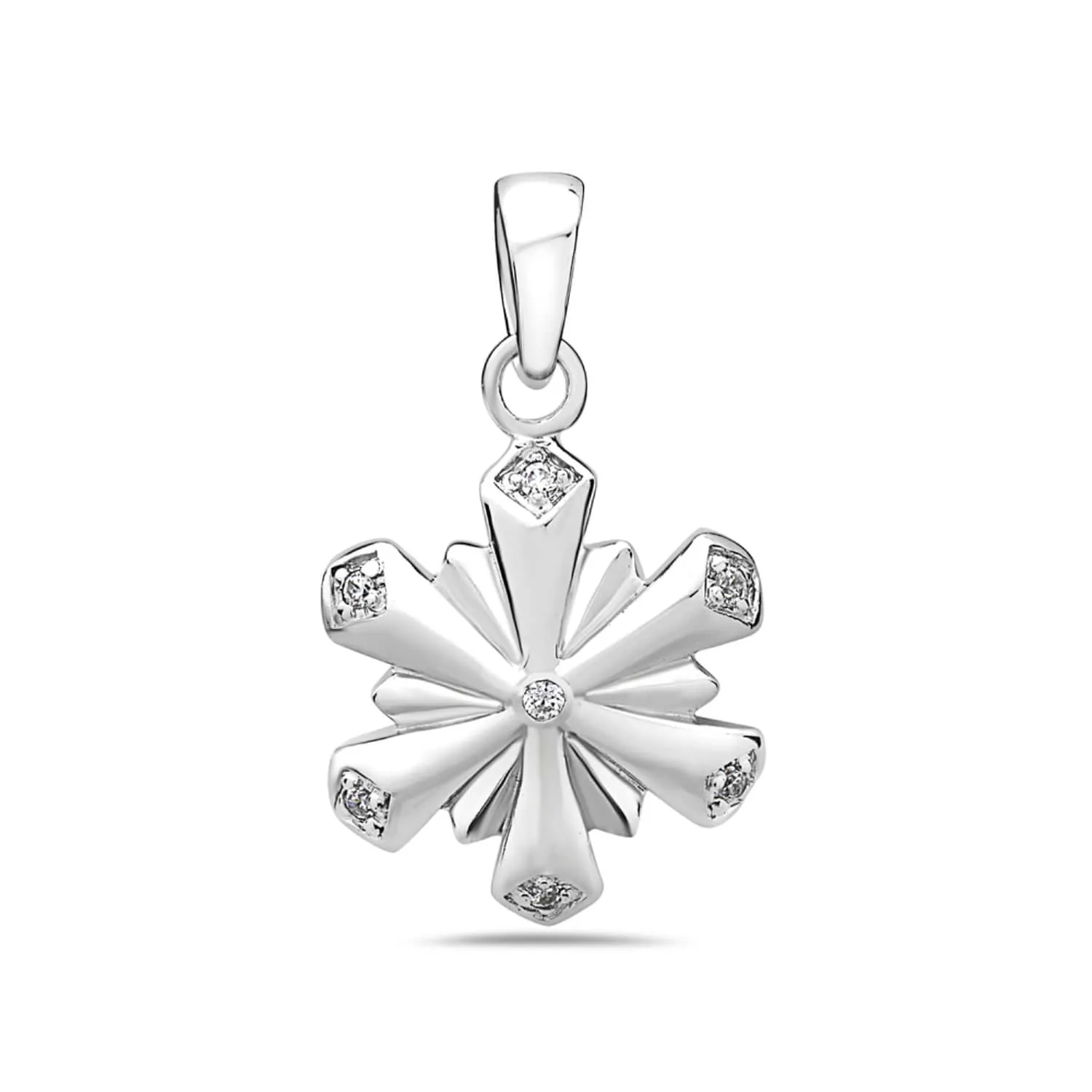 Vera & Co Women Sterling Silver CZ Snowflake Charm Necklace 18 inches sold by Zulily