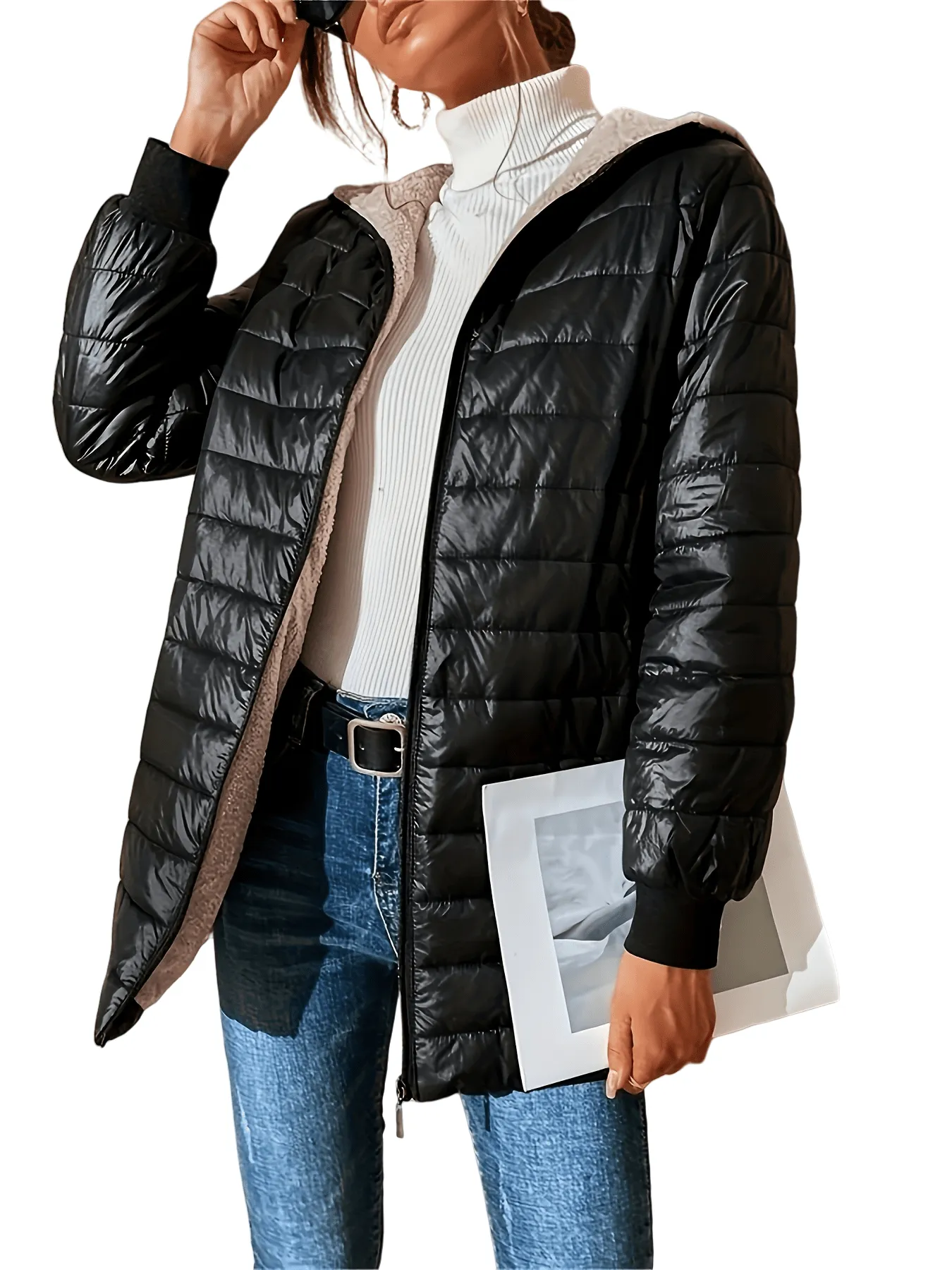 Chic YC Women's Lightweight Packable Quilted Jacket Winter Warm Coat Black sold by Zulily