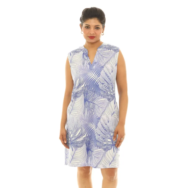Shoreline Wear UPF 50+ Sleeveless Tropical Leaf Print Dress with Pockets sold by Zulily