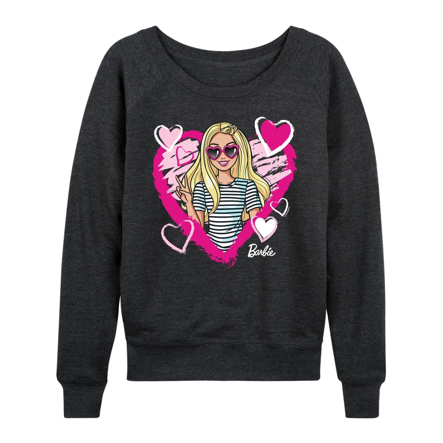 Barbie - Sketchy Hearts Barbie - Women's Lightweight French Terry Long Sleeve Shirt sold by Zulily product image thumbnail 4