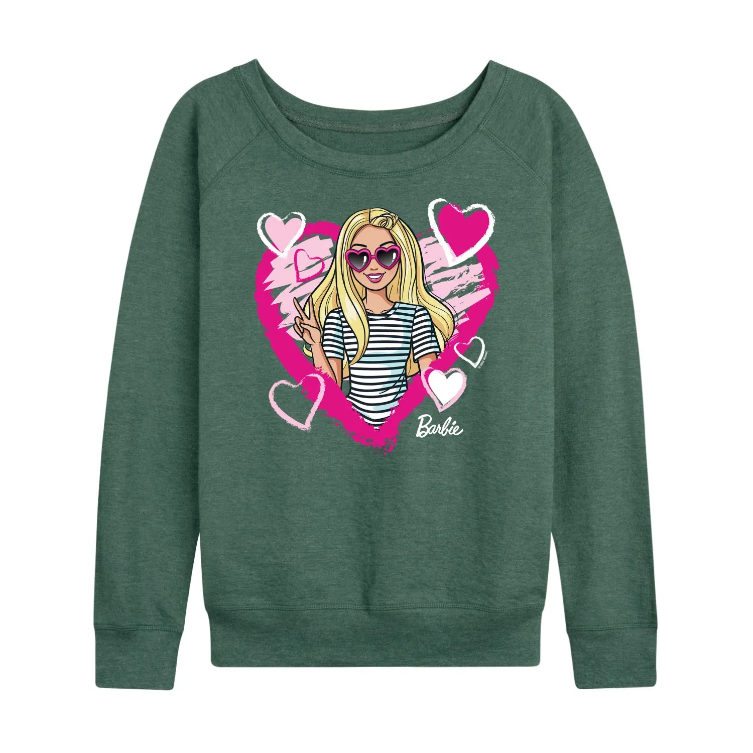 Barbie - Sketchy Hearts Barbie - Women's Lightweight French Terry Long Sleeve Shirt sold by Zulily product image thumbnail 5