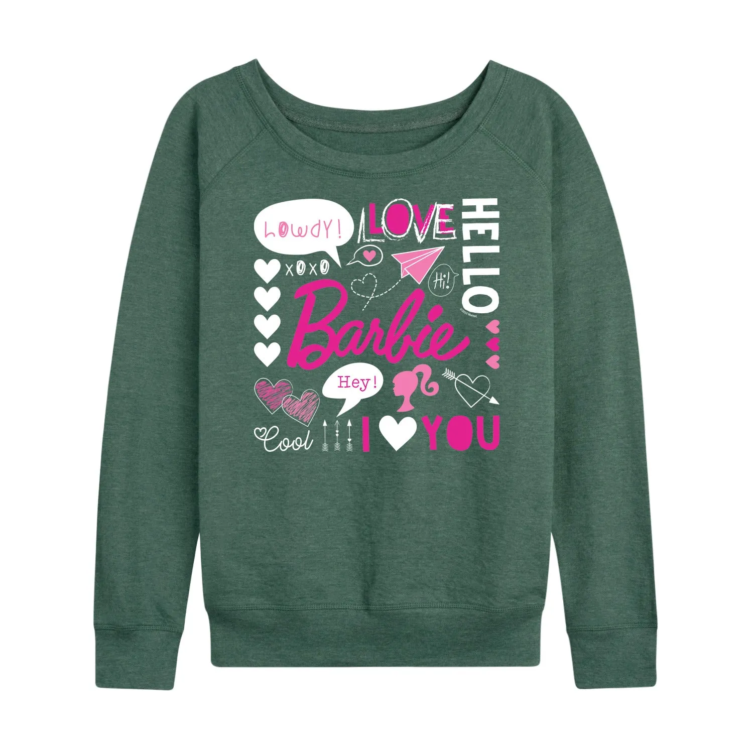 Barbie - Valentine's Collage - Women's Lightweight French Terry Long Sleeve Shirt sold by Zulily product image thumbnail 5