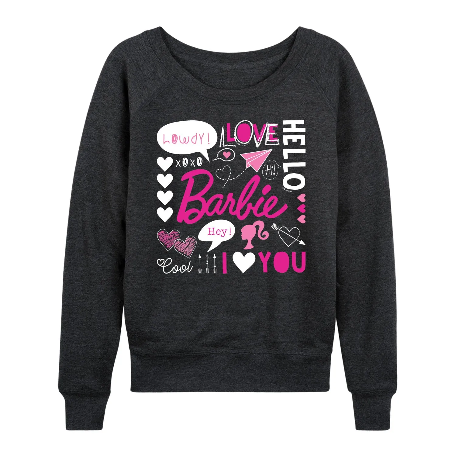 Barbie - Valentine's Collage - Women's Lightweight French Terry Long Sleeve Shirt sold by Zulily product image thumbnail 4