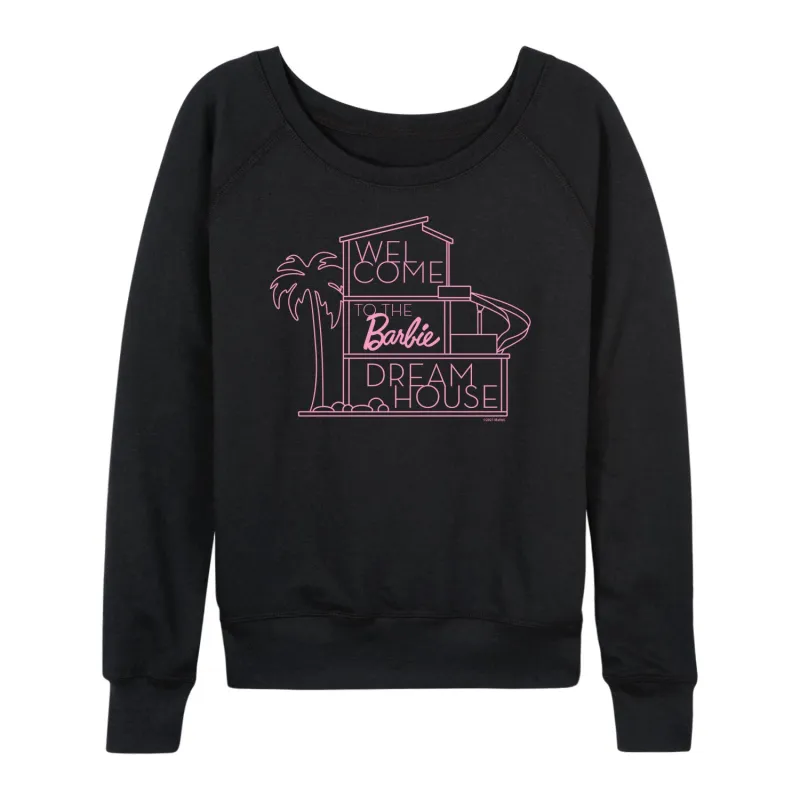 Barbie - Welcome to the Barbie Dream House - Women's Lightweight French Terry Long Sleeve Shirt sold by Zulily