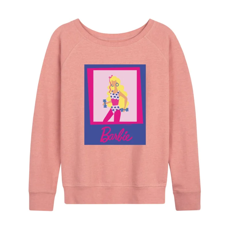 Barbie - Fitness Barbie - Working Out - Women's Lightweight French Terry Long Sleeve Shirt sold by Zulily