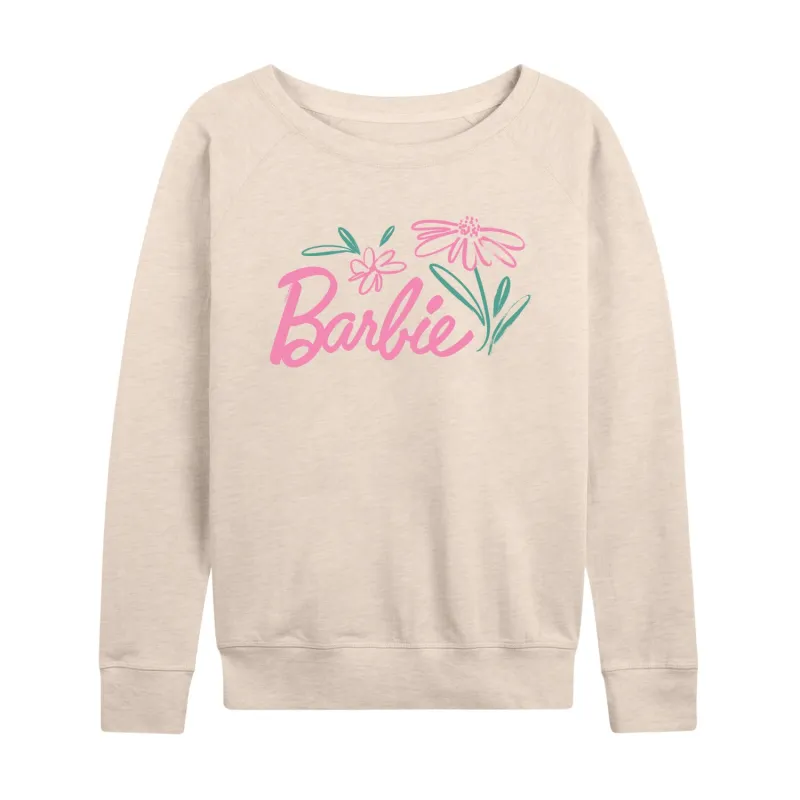 Barbie - Easter - Hand Painted Flowers - Women's Lightweight French Terry Long Sleeve Shirt sold by Zulily