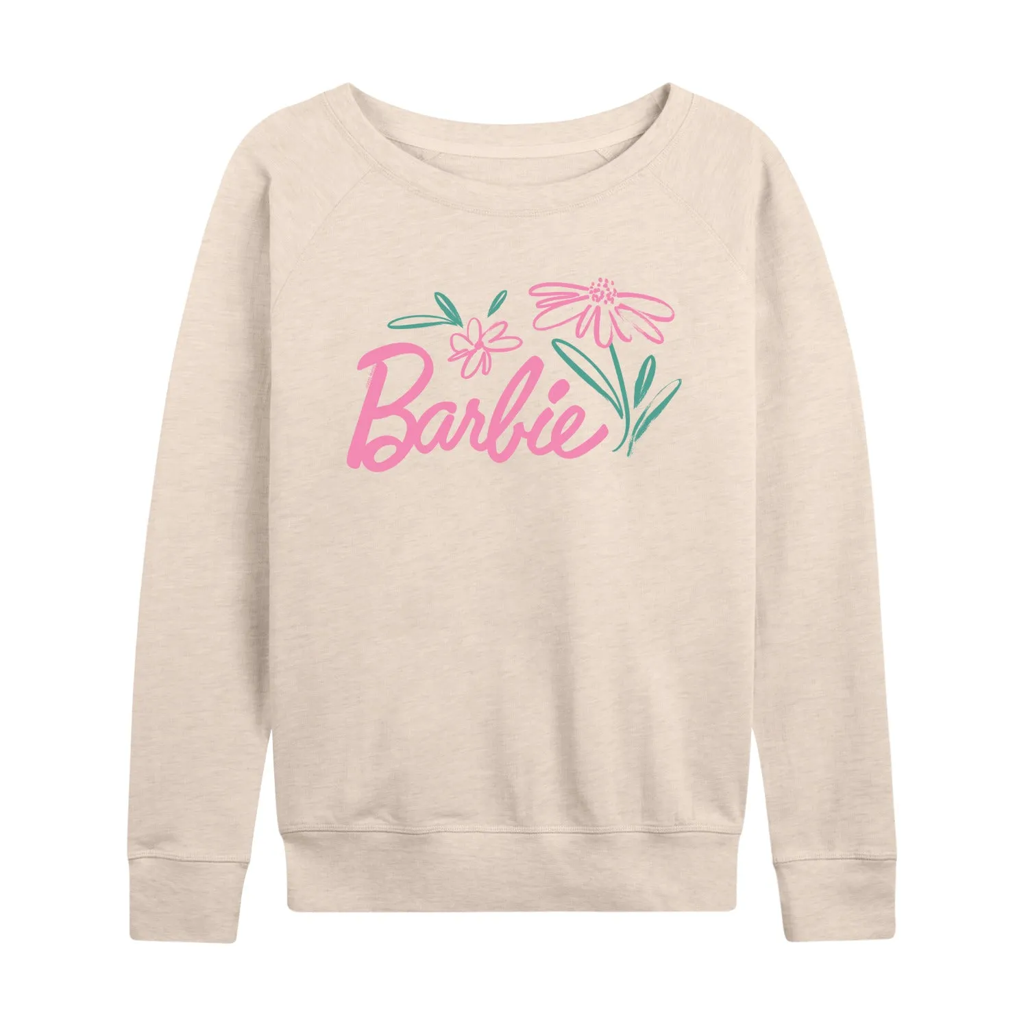 Barbie - Easter - Hand Painted Flowers - Women's Lightweight French Terry Long Sleeve Shirt sold by Zulily