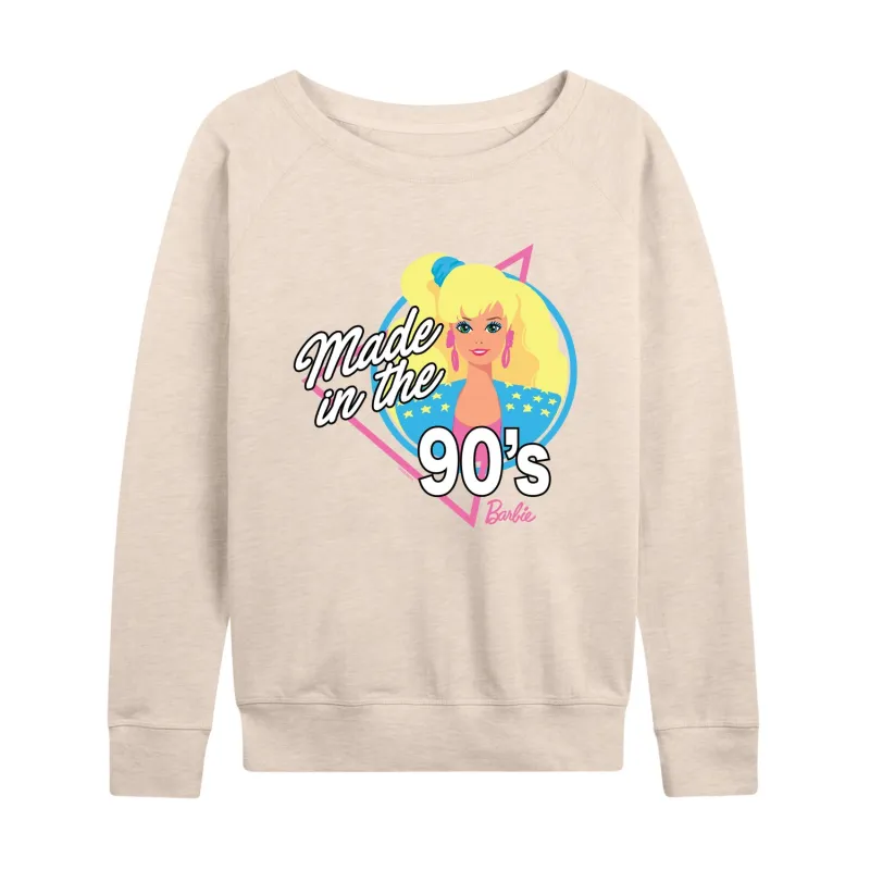 Barbie - Made in the 90's - Classic Barbie - Women's Lightweight French Terry Long Sleeve Shirt sold by Zulily