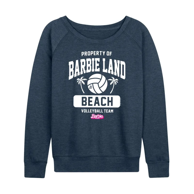 Barbie the Movie - Property of Barbie Land Beach Volleyball - Women's Lightweight French Terry Long Sleeve Shirt sold by Zulily