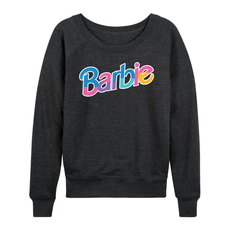 Barbie - Colorful Logo - Women's Lightweight French Terry Long Sleeve Shirt sold by Zulily