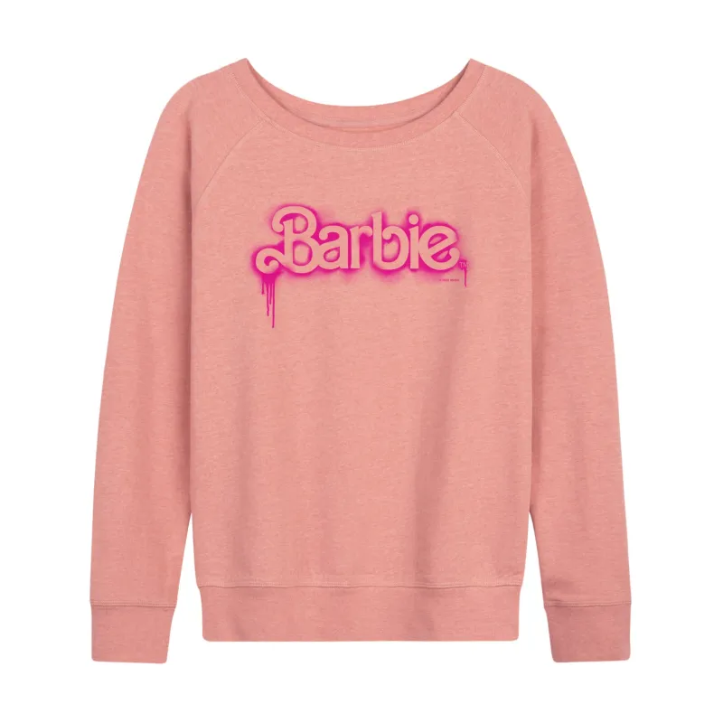 Barbie - Spray Painted Dripping - Women's Lightweight French Terry Long Sleeve Shirt sold by Zulily