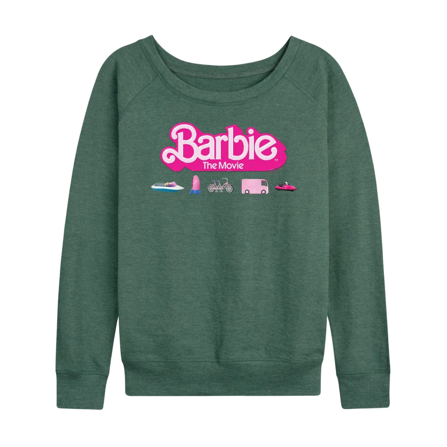 Barbie the Movie - Barbie Transportaion Vehicles - Women's Lightweight French Terry Long Sleeve Shirt sold by Zulily product image thumbnail 5