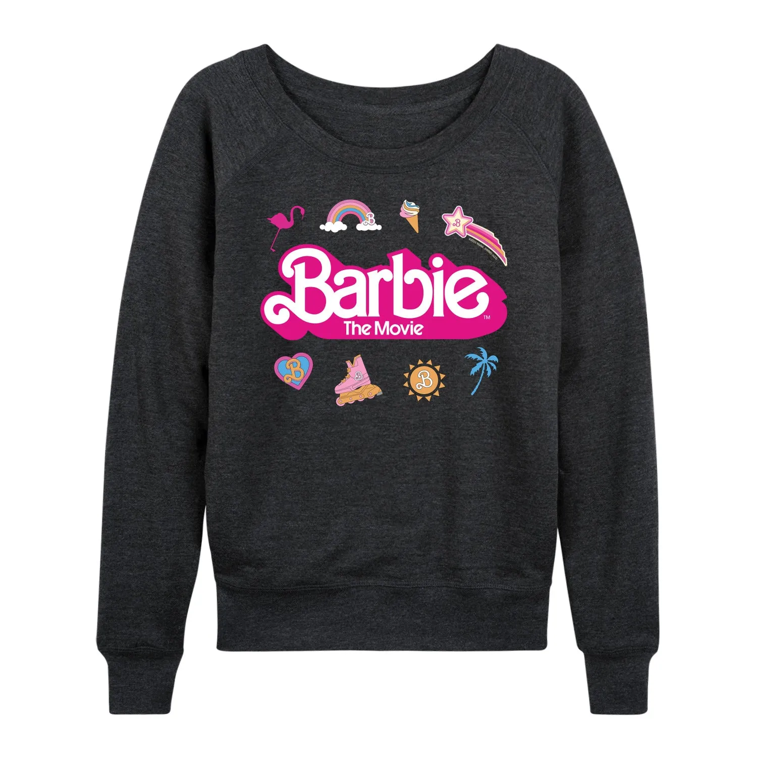 Barbie the Movie - Movie Logo Icons - Women's Lightweight French Terry Long Sleeve Shirt sold by Zulily product image thumbnail 4