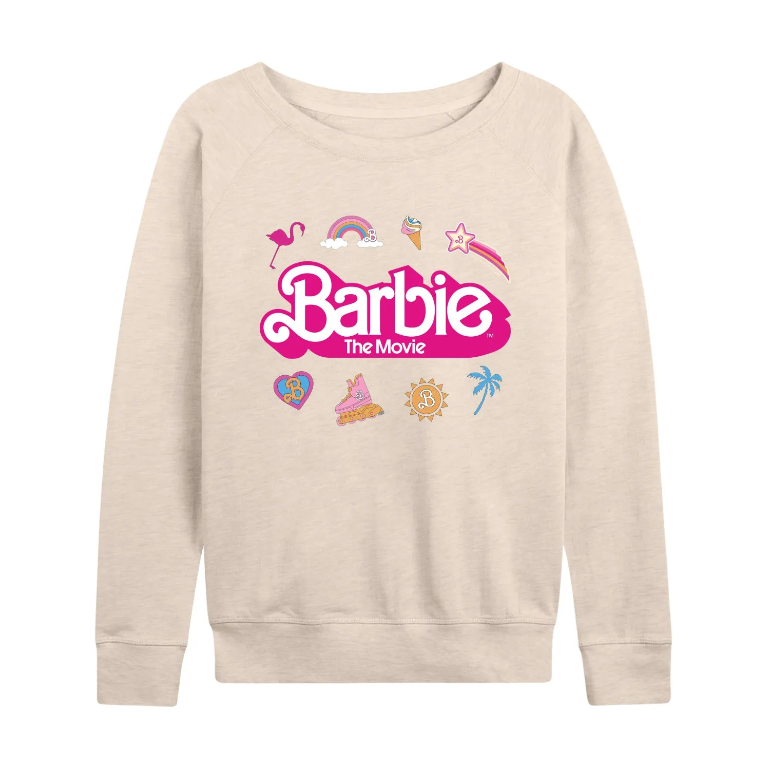 Barbie the Movie - Movie Logo Icons - Women's Lightweight French Terry Long Sleeve Shirt sold by Zulily
