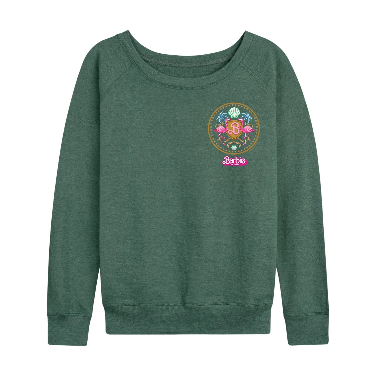 Barbie the Movie - Barbie Crest Full Color - Women's Lightweight French Terry Long Sleeve Shirt sold by Zulily product image thumbnail 4
