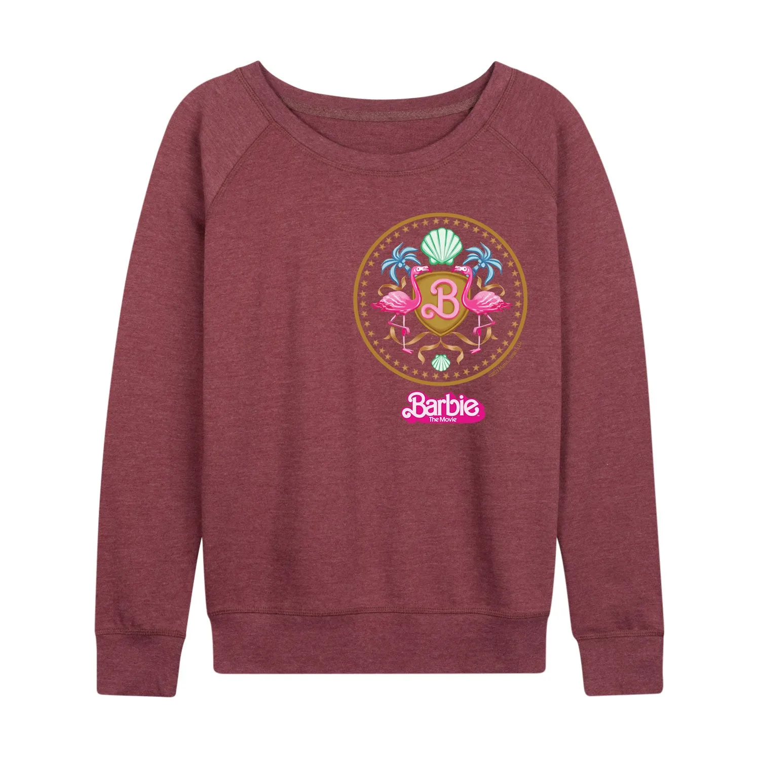 Barbie the Movie - Barbie Crest Full Color - Women's Lightweight French Terry Long Sleeve Shirt sold by Zulily product image thumbnail 5