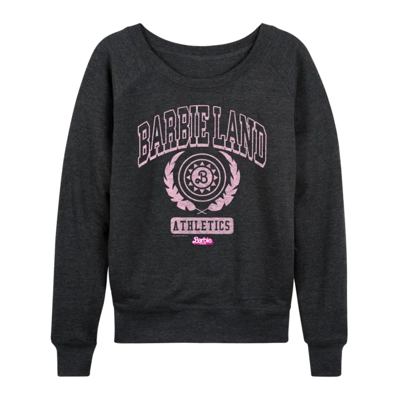 Barbie the Movie - Barbie Land Athletics - Women's Lightweight French Terry Long Sleeve Shirt sold by Zulily