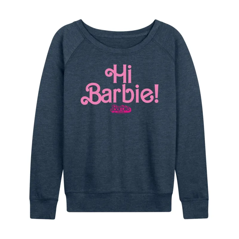 Barbie The Movie - Hi Barbie - Women's Lightweight French Terry Long Sleeve Shirt sold by Zulily