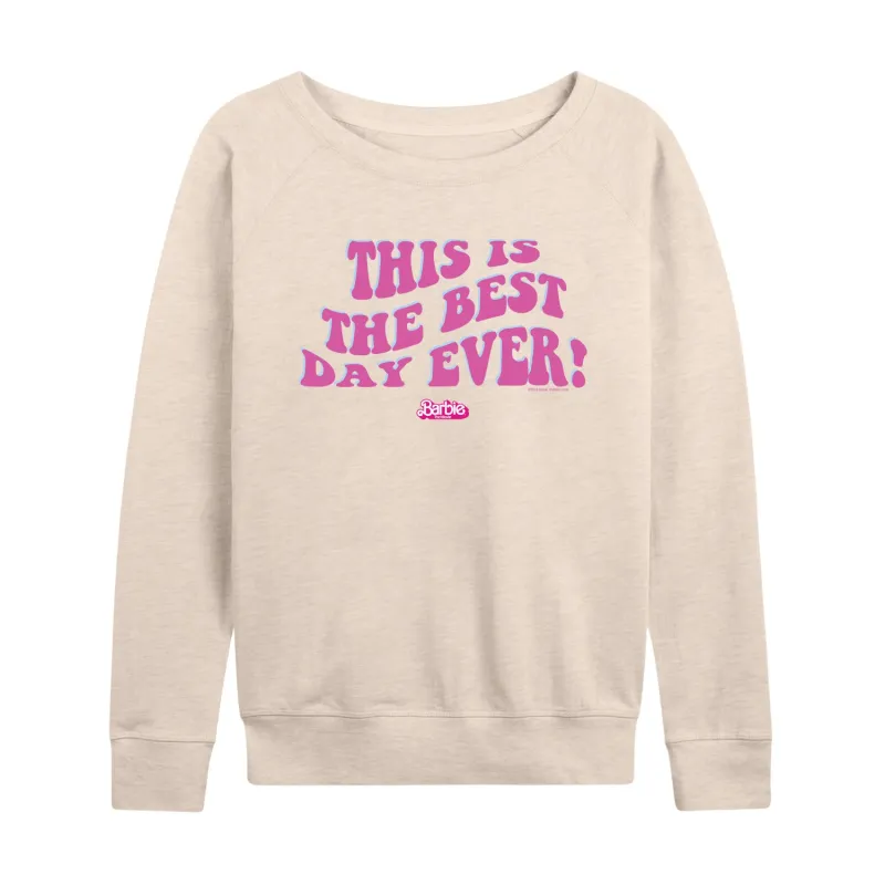Barbie the Movie - Best Day Ever - Women's Lightweight French Terry Long Sleeve Shirt sold by Zulily