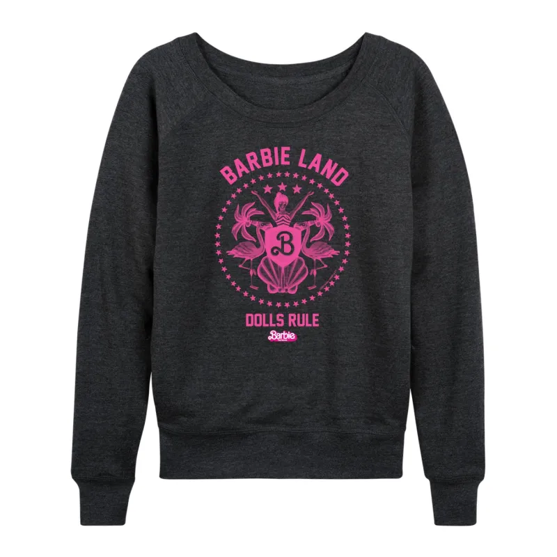 Barbie the Movie - Barbie Land - Dolls Rule - Women's Lightweight French Terry Long Sleeve Shirt sold by Zulily