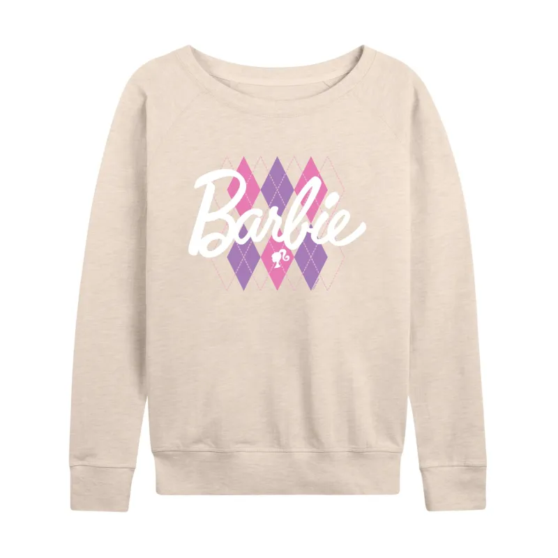 Barbie - Argyle - Women's Lightweight French Terry Long Sleeve Shirt sold by Zulily