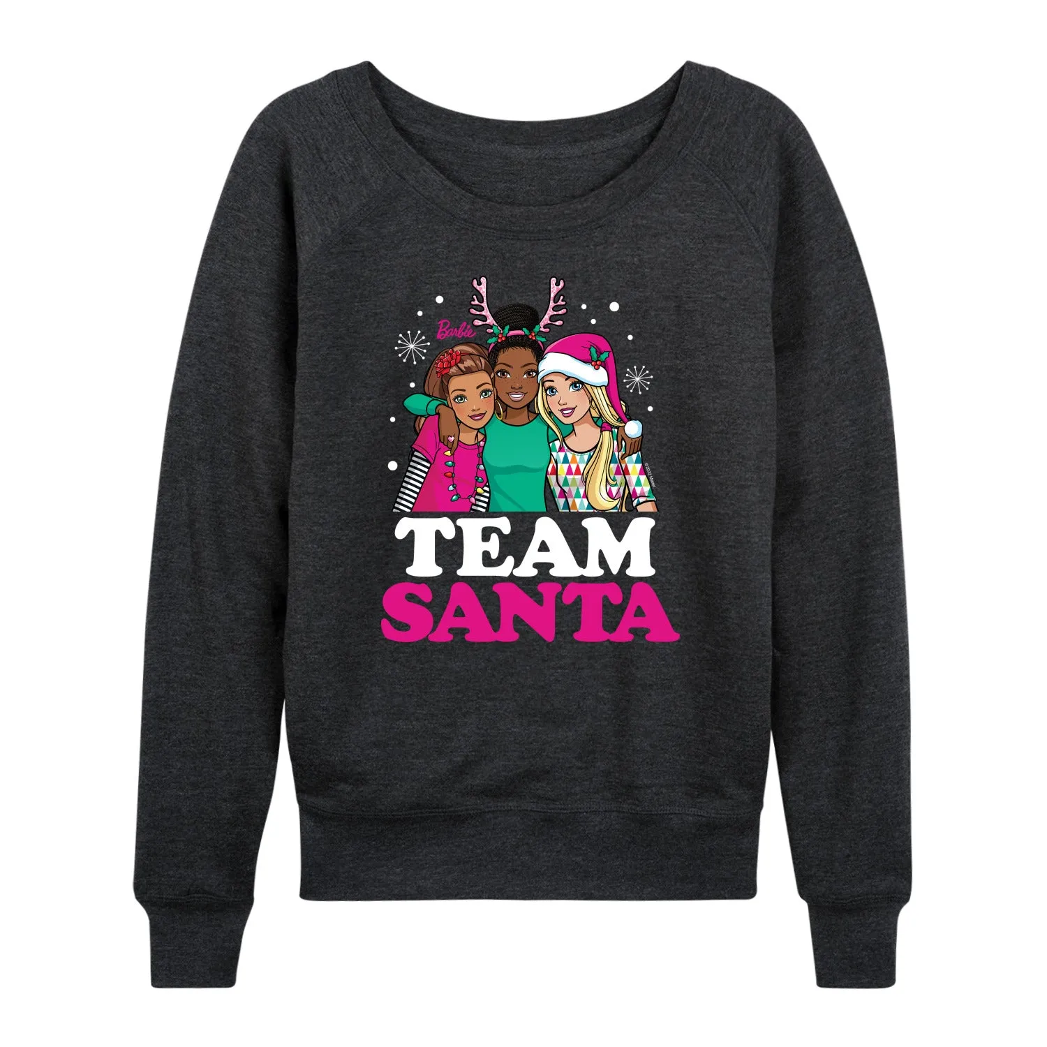 Barbie - Holidays & Christmas - Team Santa - Women's Lightweight French Terry Long Sleeve Shirt sold by Zulily