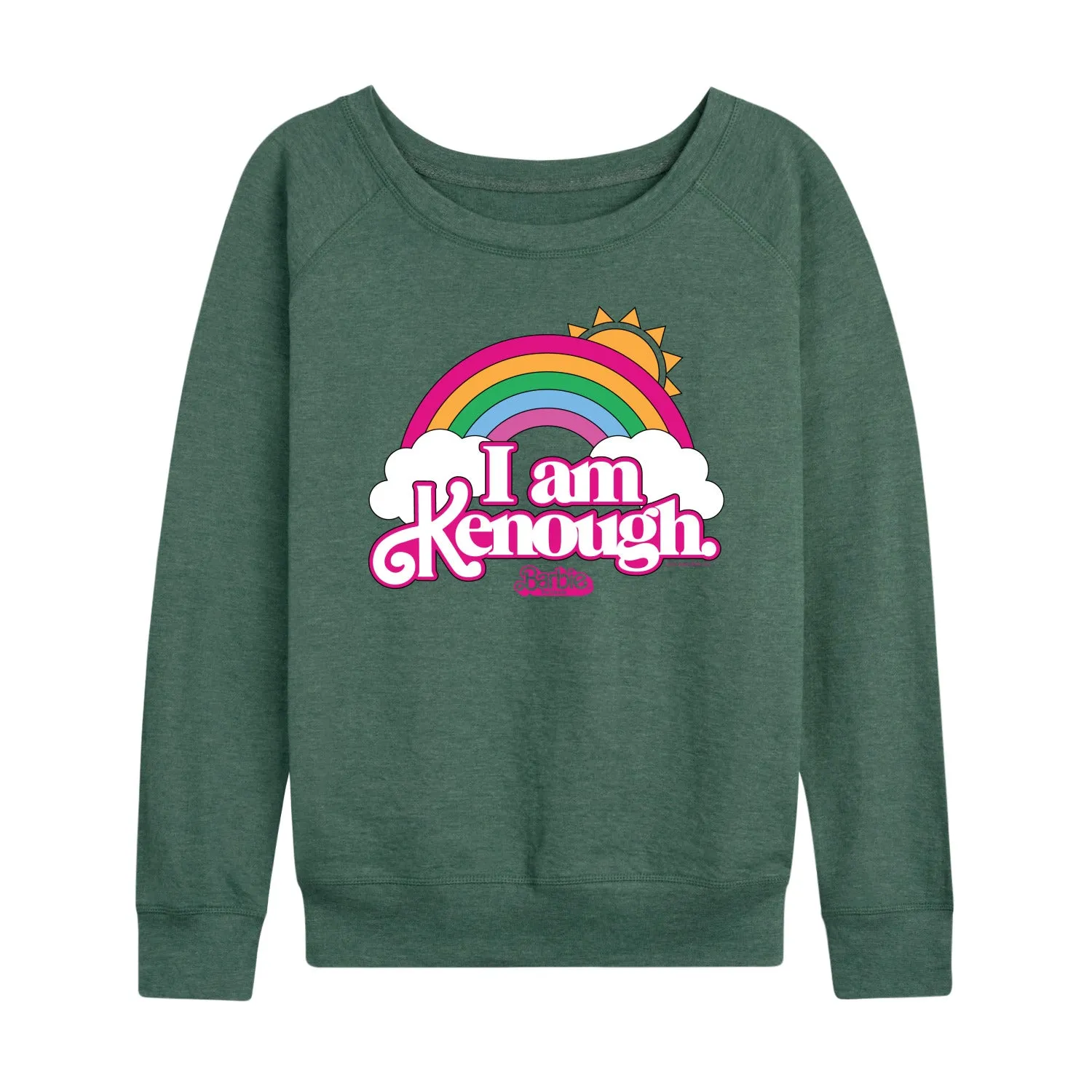 Barbie The Movie - I Am Kenough Rainbow Clouds - Women's Lightweight French Terry Long Sleeve Shirt sold by Zulily product image thumbnail 5