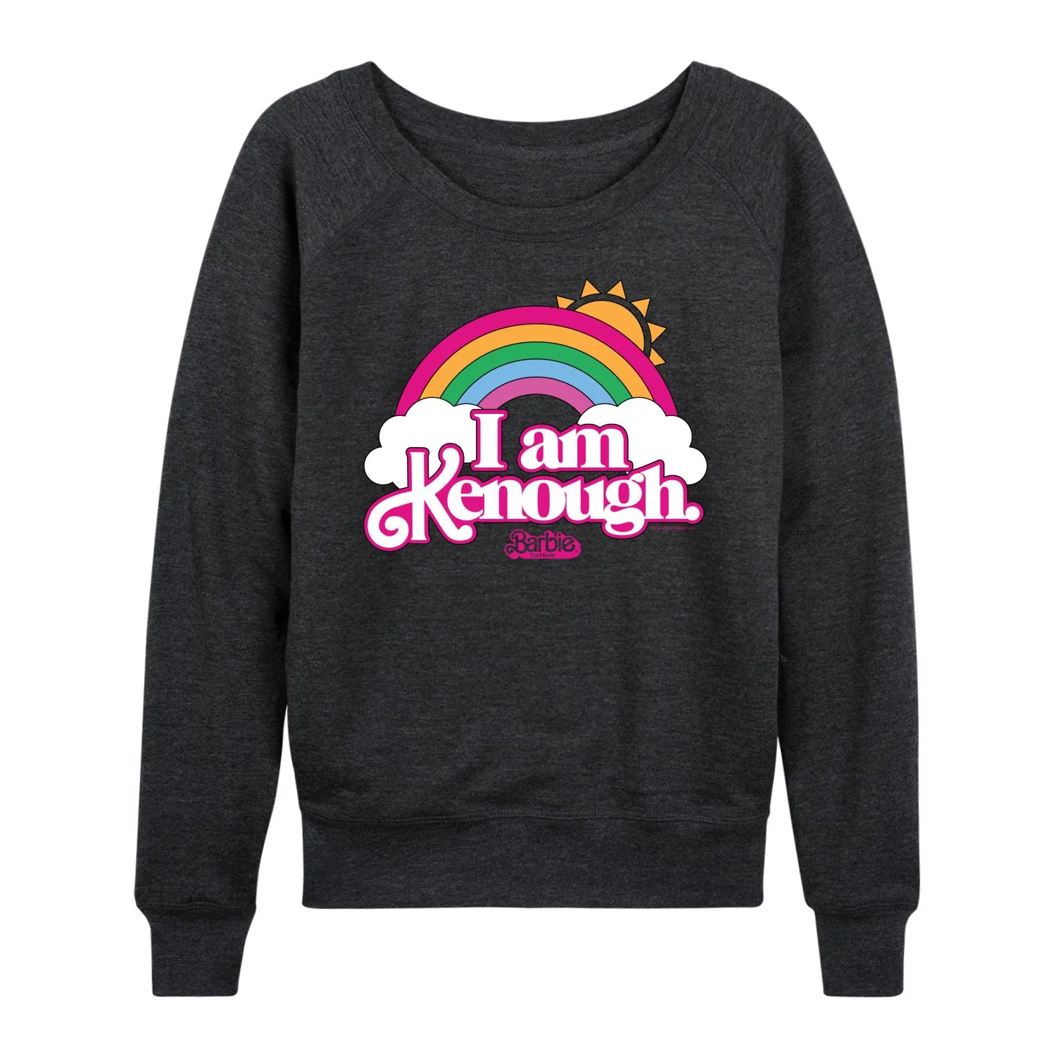 Barbie The Movie - I Am Kenough Rainbow Clouds - Women's Lightweight French Terry Long Sleeve Shirt sold by Zulily product image thumbnail 4