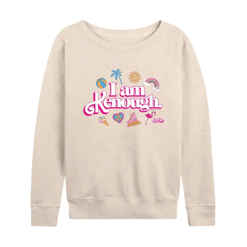 Barbie The Movie - I Am Kenough Icons - Women's Lightweight French Terry Long Sleeve Shirt sold by Zulily