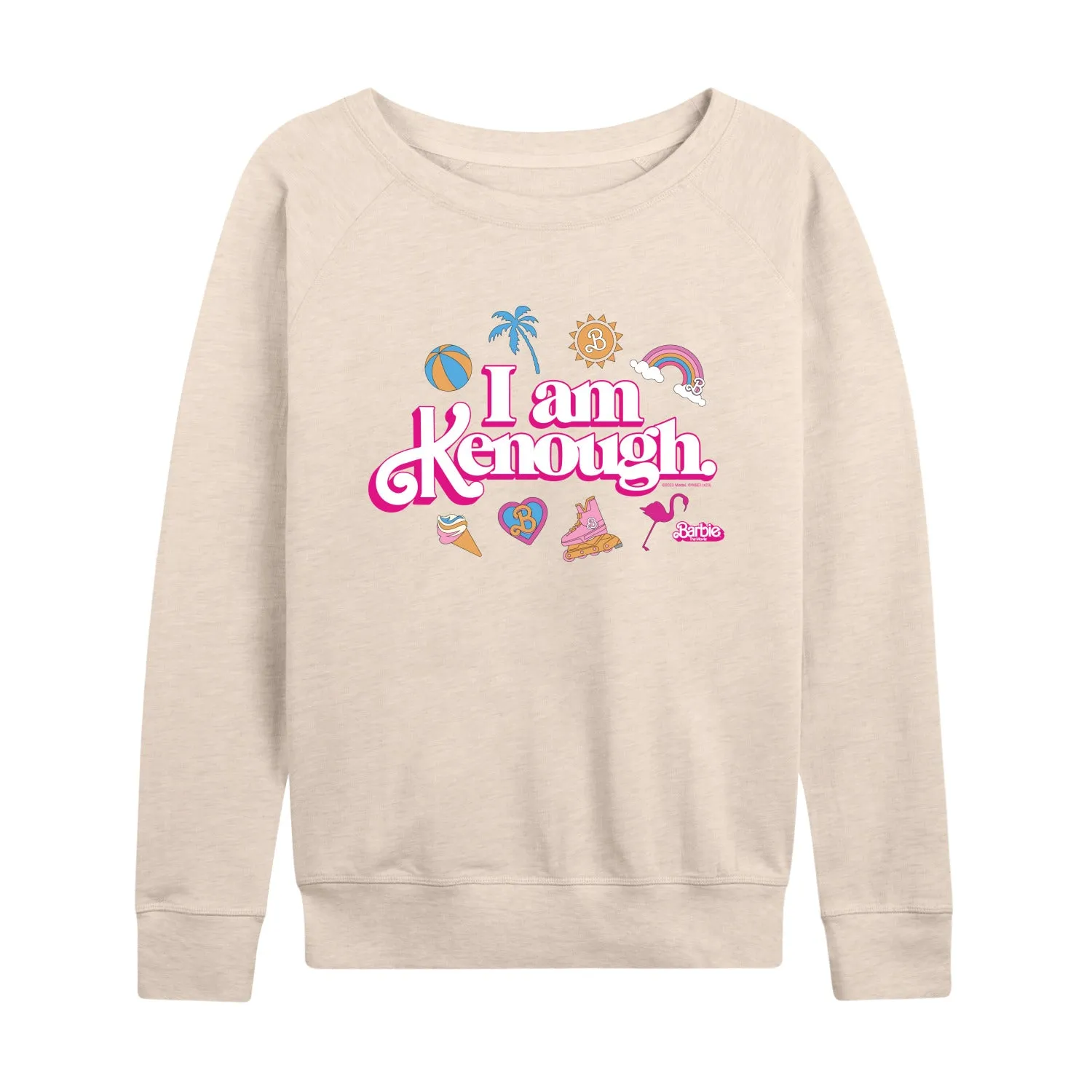 Barbie The Movie - I Am Kenough Icons - Women's Lightweight French Terry Long Sleeve Shirt sold by Zulily