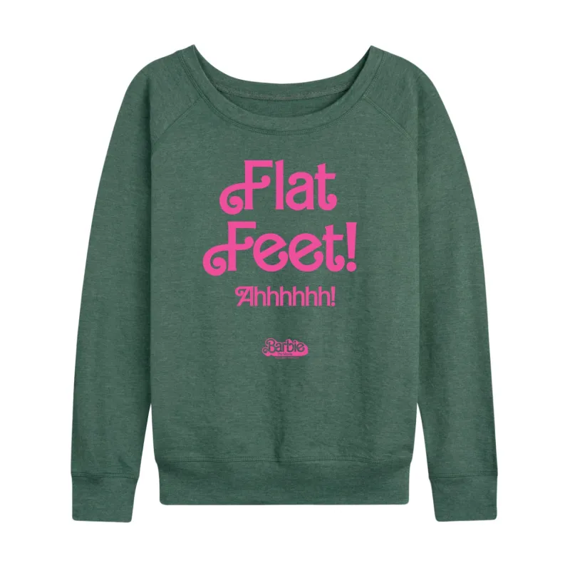 Barbie The Movie - Barbie Movie Flat Feet - Women's Lightweight French Terry Long Sleeve Shirt sold by Zulily