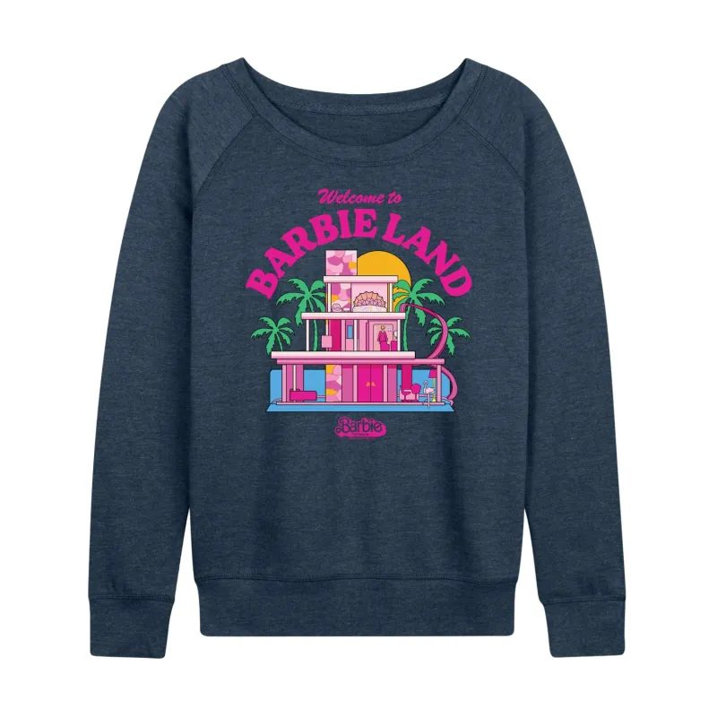 Barbie The Movie - Welcome To Barbie Land - Women's Lightweight French Terry Long Sleeve Shirt sold by Zulily
