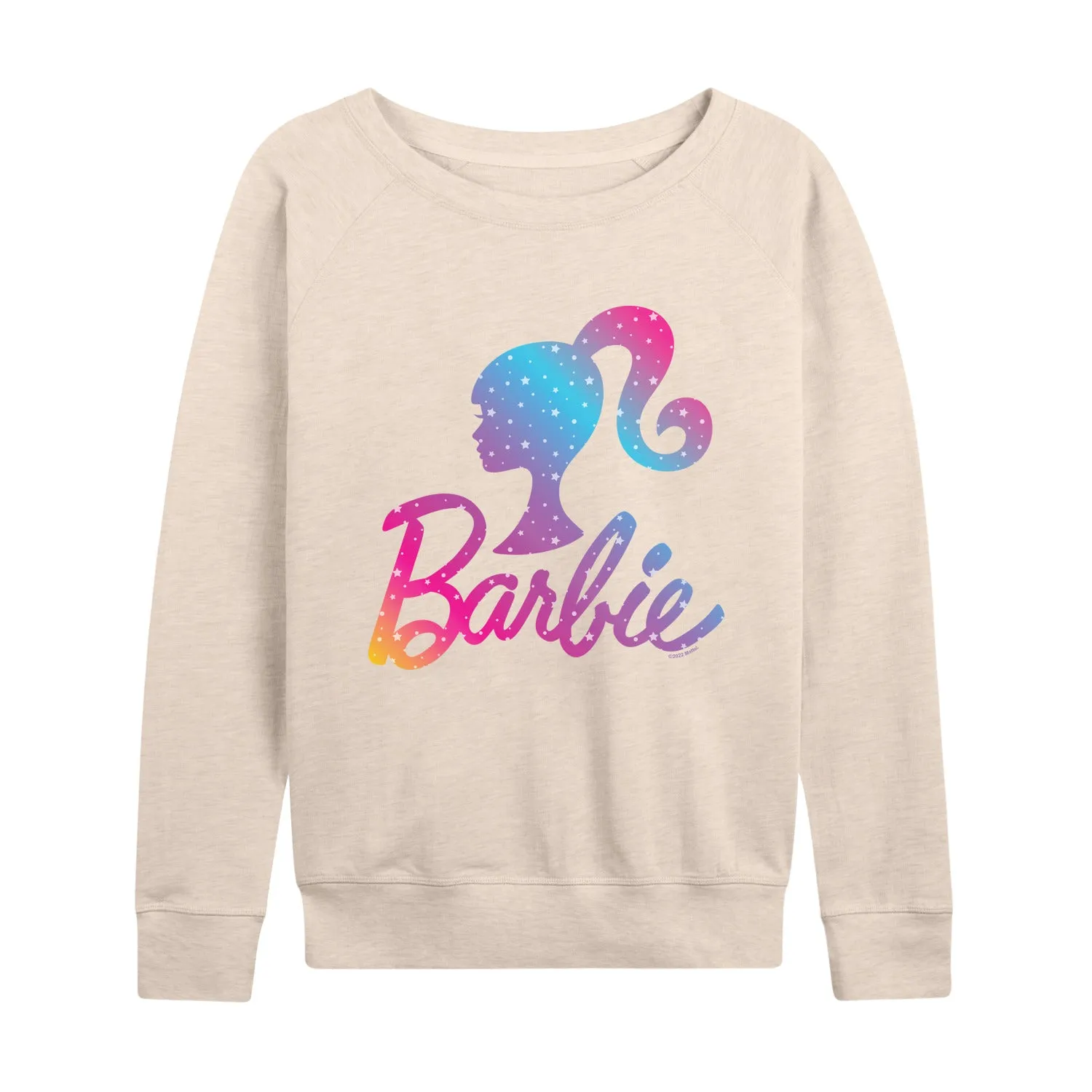 Barbie - Holidays & Christmas - Ombre Iconic Logo - Women's Lightweight French Terry Long Sleeve Shirt sold by Zulily