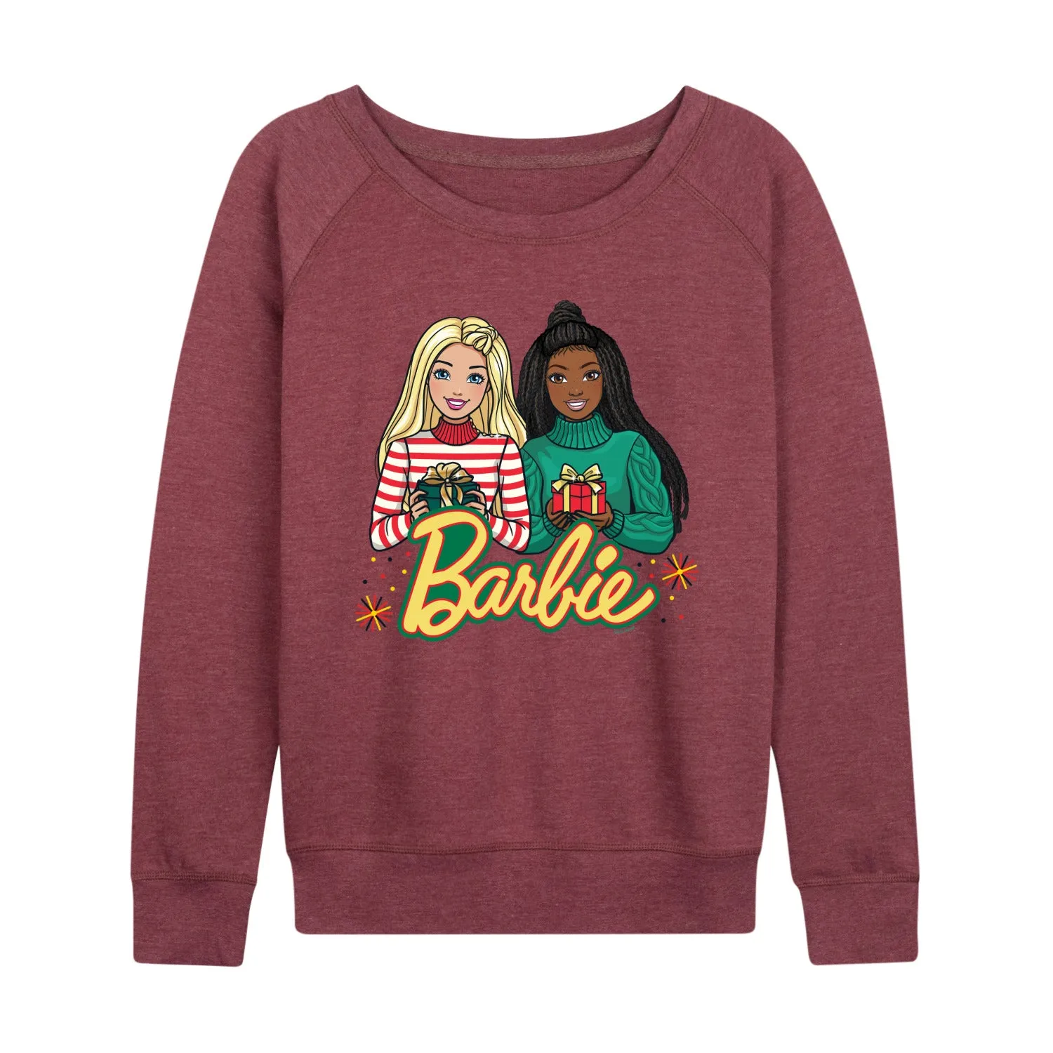 Barbie - Winter Holiday Friends - Women's Lightweight French Terry Long Sleeve Shirt sold by Zulily product image thumbnail 4