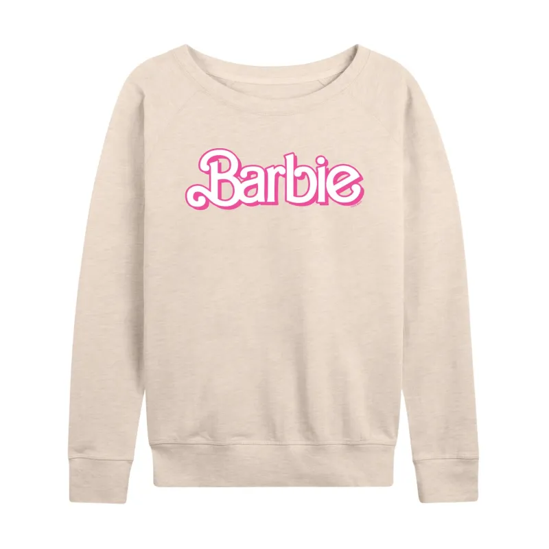Barbie - Logo Retro-Women's French Terry Long Sleeve Shirt sold by Zulily