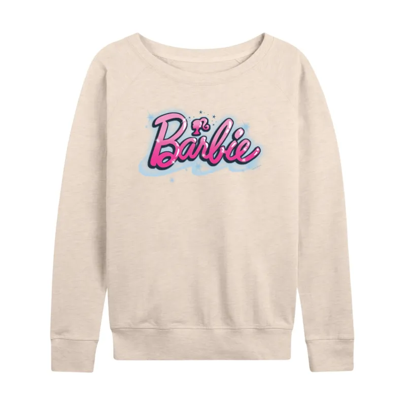 Barbie - Airbrush Logo - Women's French Terry Long Sleeve Shirt sold by Zulily